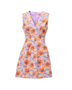 Laura Dress in Orchid & Apricot