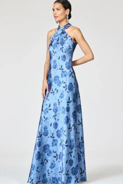 Laurant Gown in Wild Steel Roses