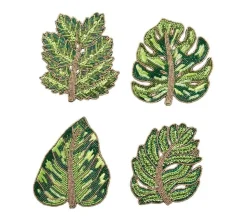 Laurel Drink Coasters in Green, Set of 4 in a Gift Bag