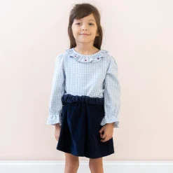Laurel Girl Shirt in Blue Gingham