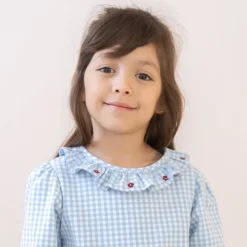 Laurel Girl Shirt in Blue Gingham