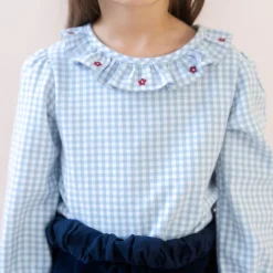Laurel Girl Shirt in Blue Gingham