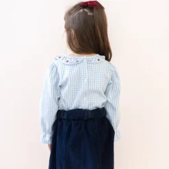 Laurel Girl Shirt in Blue Gingham