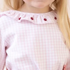 Laurel Girl Shirt in Pink Gingham