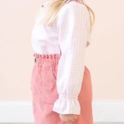 Laurel Girl Shirt in Pink Gingham