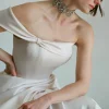 Lavinia Ribbon Tie in Crystal Cream