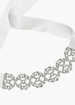 Lavinia Ribbon Tie in Crystal Cream