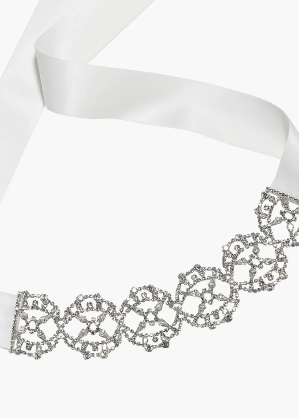 Lavinia Ribbon Tie in Crystal Cream