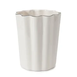 Le Marais Waste Basket in White with Black Trim