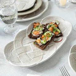 Le Panier Mystic Knot 15" Hostess Tray in Whitewash