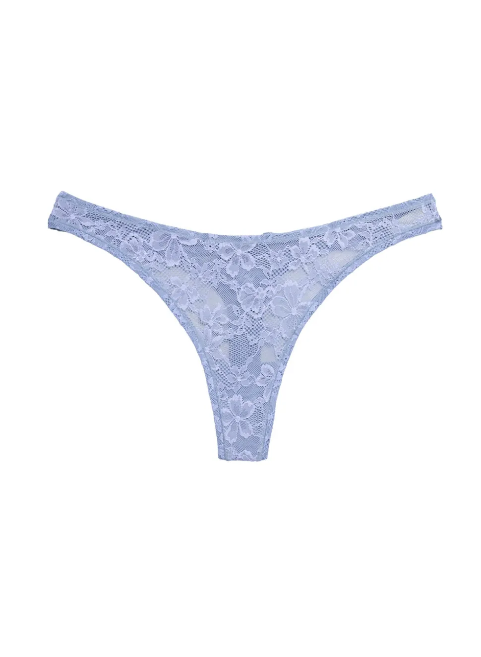 Le Stretch Lace Thong in Denim Blue