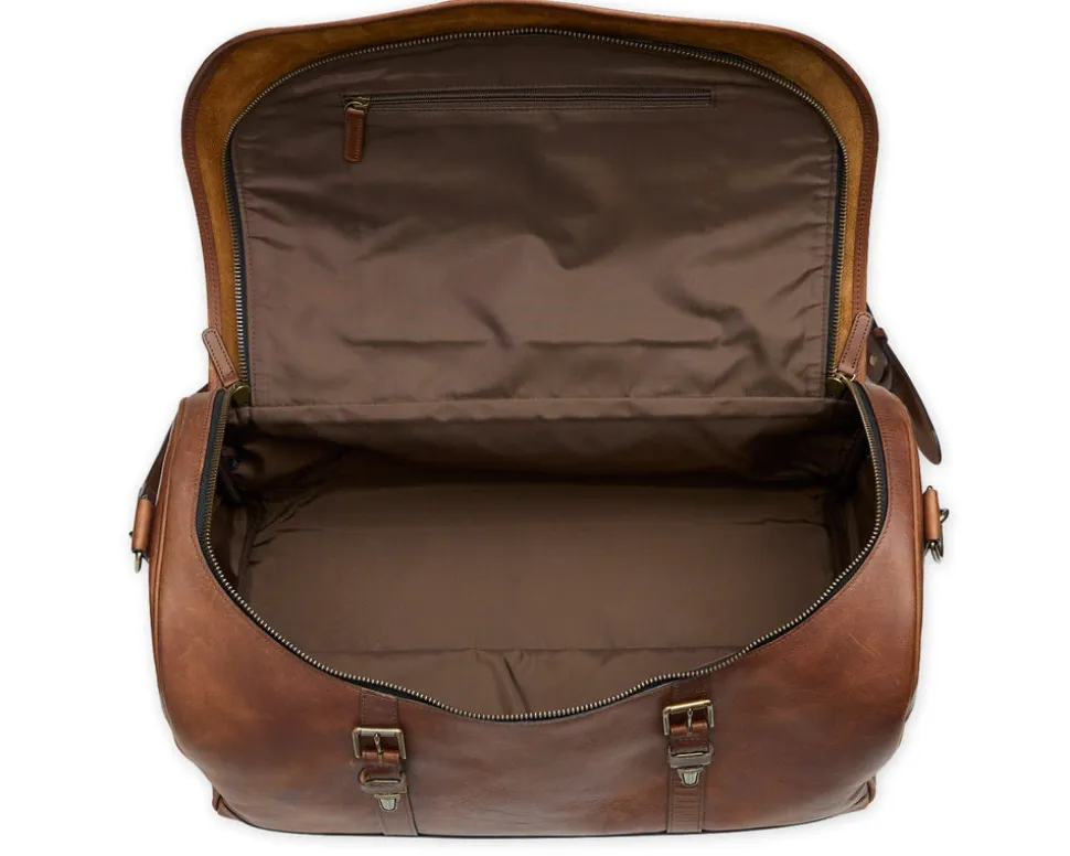 Leather Weekender Duffel Bag
