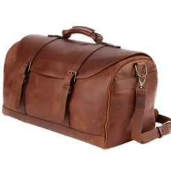 Leather Weekender Duffel Bag