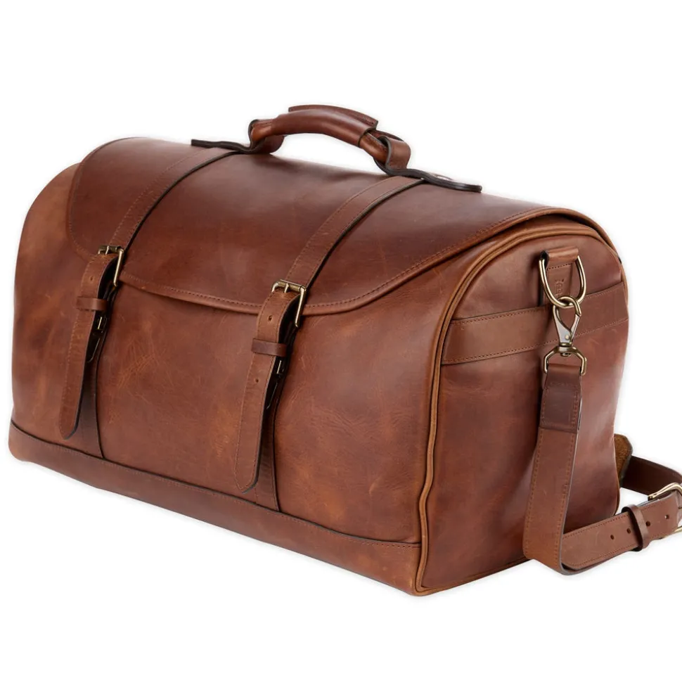 Leather Weekender Duffel Bag