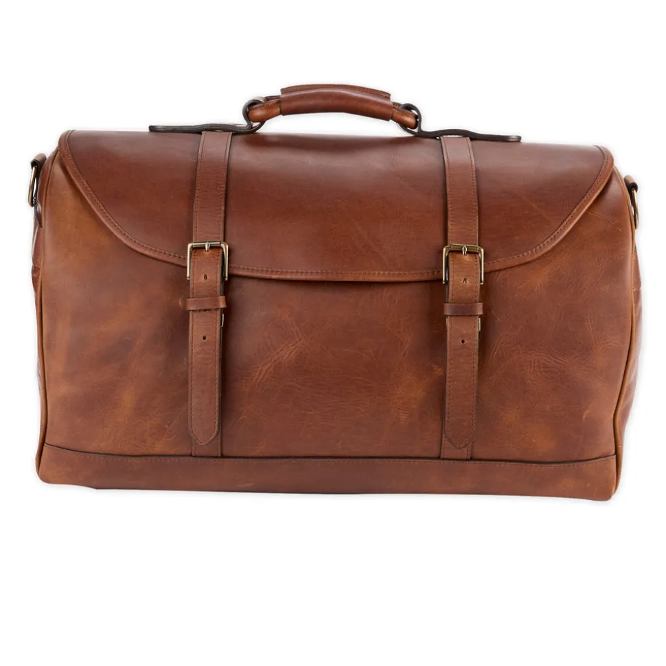 Leather Weekender Duffel Bag