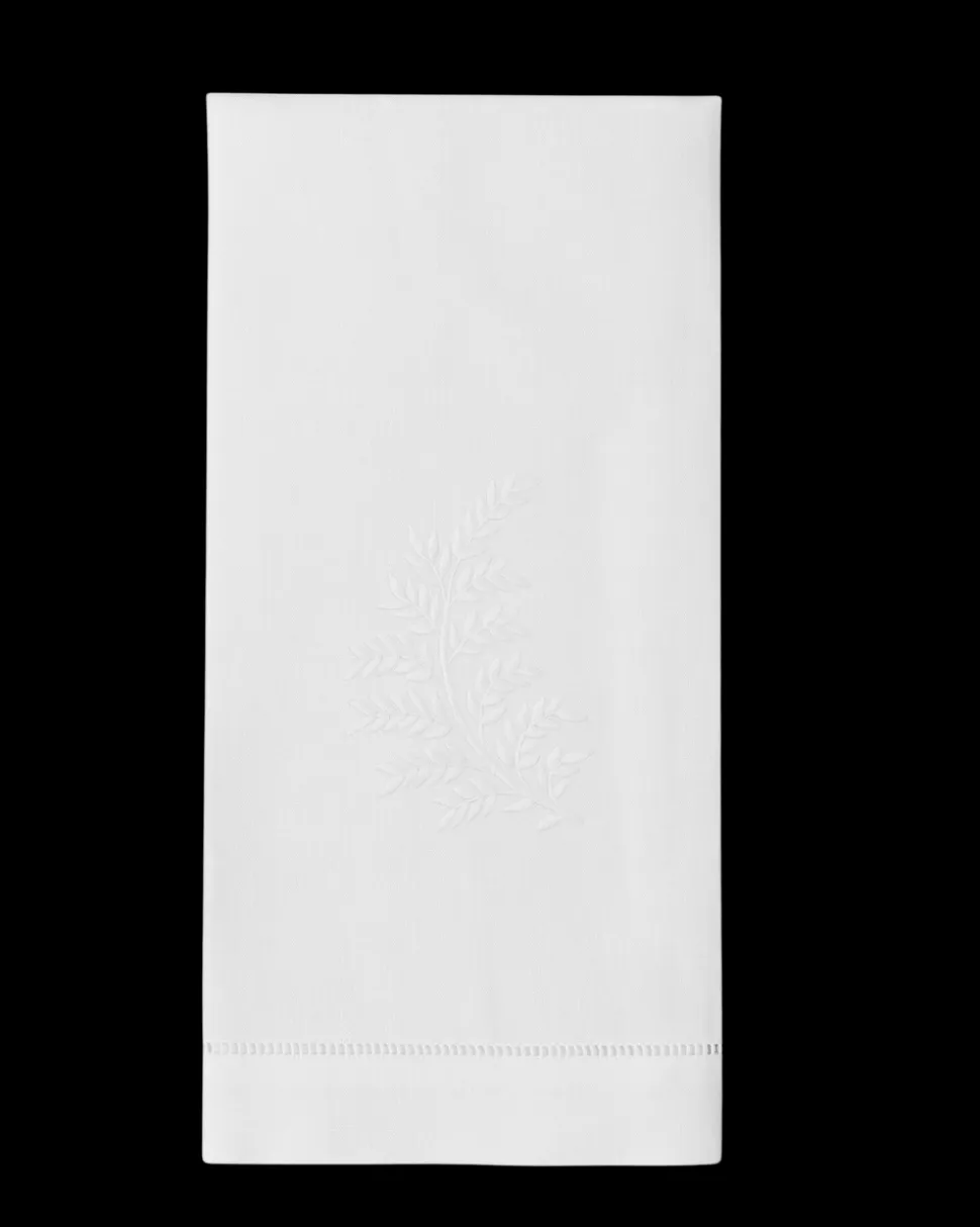 Leaves White Hand Towel