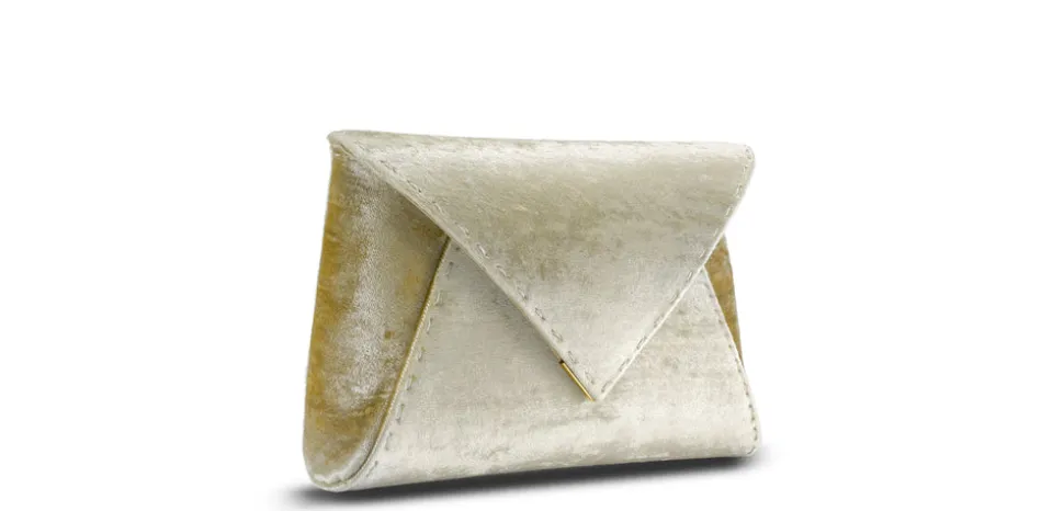 Lee Pouchet Small in Mirrored Gold Crushed Velvet