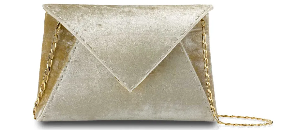 Lee Pouchet Small in Mirrored Gold Crushed Velvet