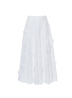 Lee Skirt White Embroidered Cotton