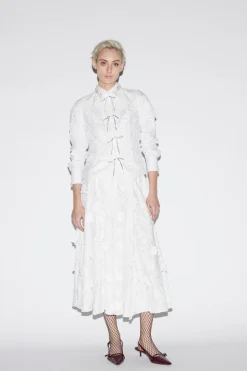 Lee Skirt White Embroidered Cotton