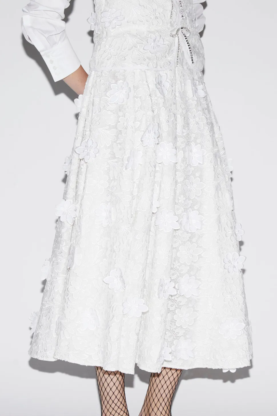 Lee Skirt White Embroidered Cotton