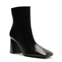 Leia Leather Bootie in Black