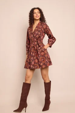 Leona Dress in Batik Vine Wine
