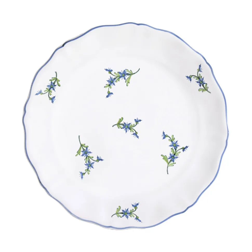 Les Bleuets Dinner Plate in Bleu Égyptien et Vert