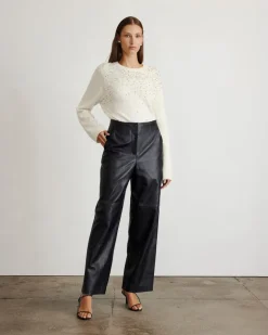 Lexia Embellished Sweater in Cream