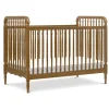 Liberty 3-in-1 Convertible Spindle Crib with Toddler Bed Conversion Kit in Natural Walnut