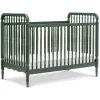 Liberty 3-in-1 Convertible Spindle Crib with Toddler Bed Conversion Kit in Forest Green