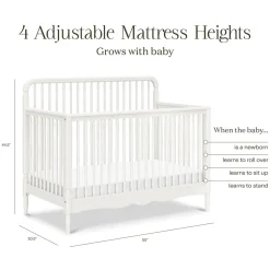 Liberty 4-in-1 Convertible Spindle Crib in Warm White