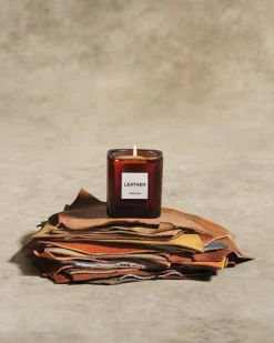 Library Candle in Leather