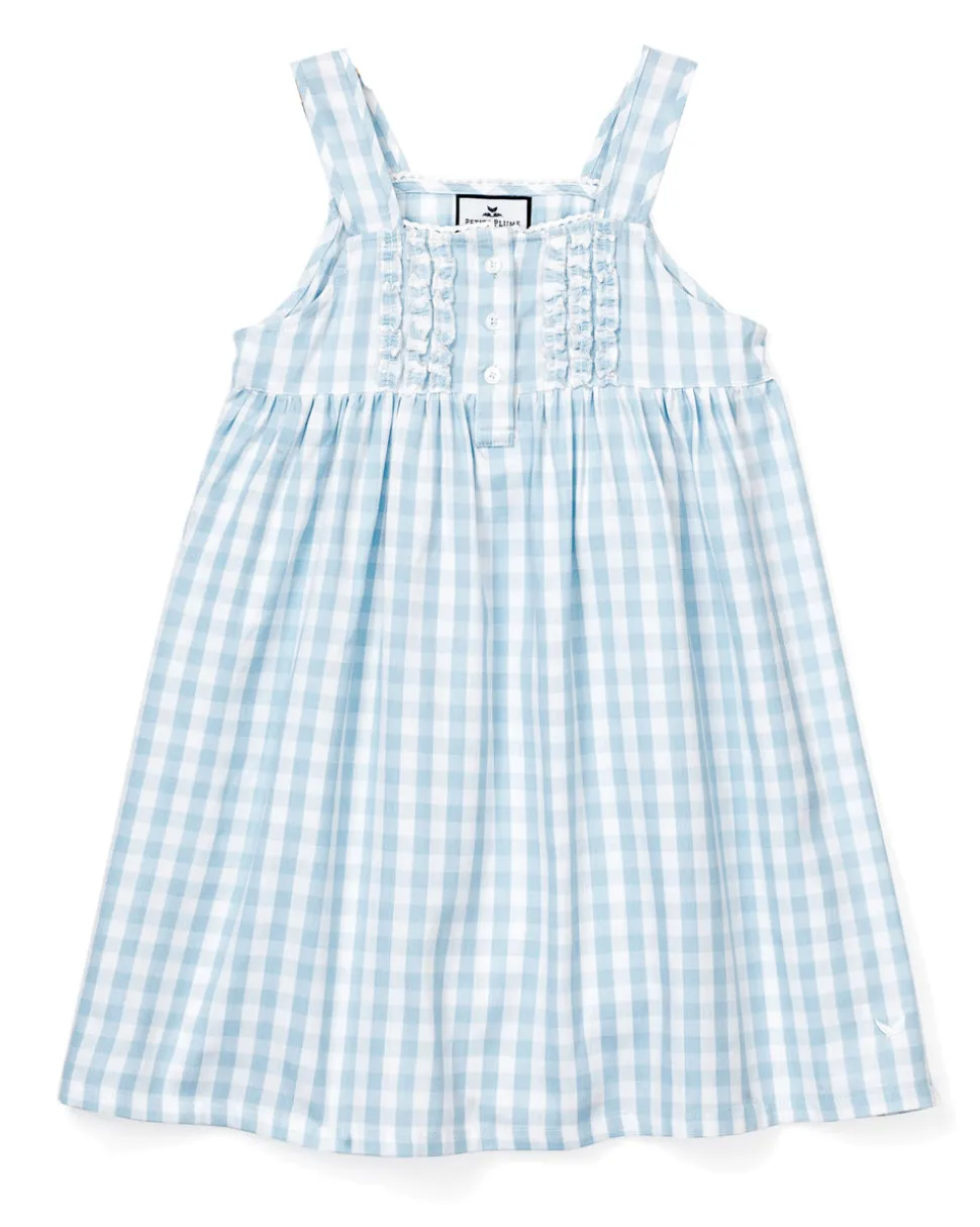 Light Blue Gingham Charlotte Nightgown