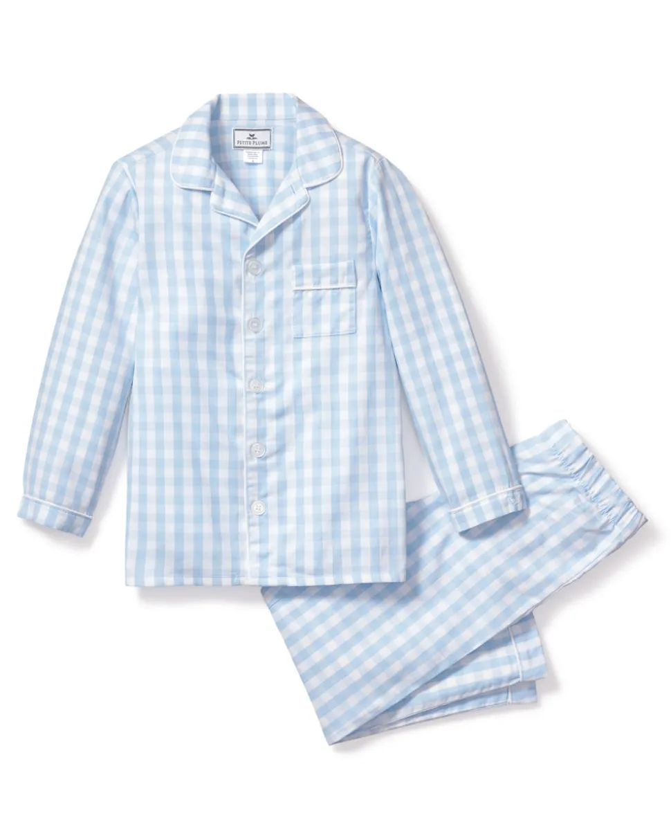 Light Blue Gingham Pajama Set