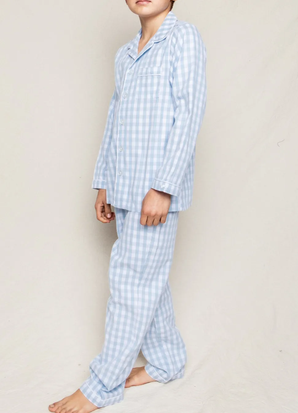 Light Blue Gingham Pajama Set