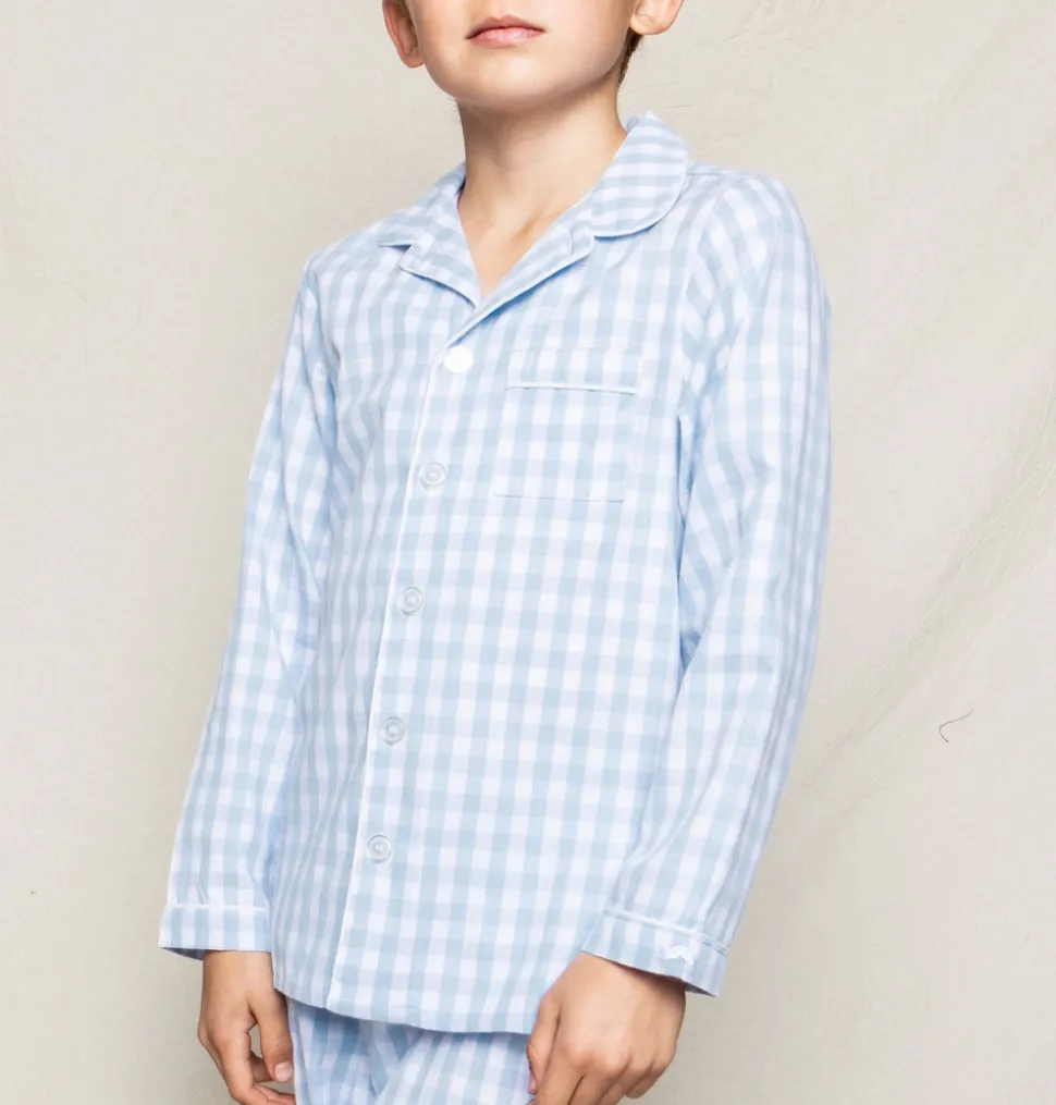 Light Blue Gingham Pajama Set