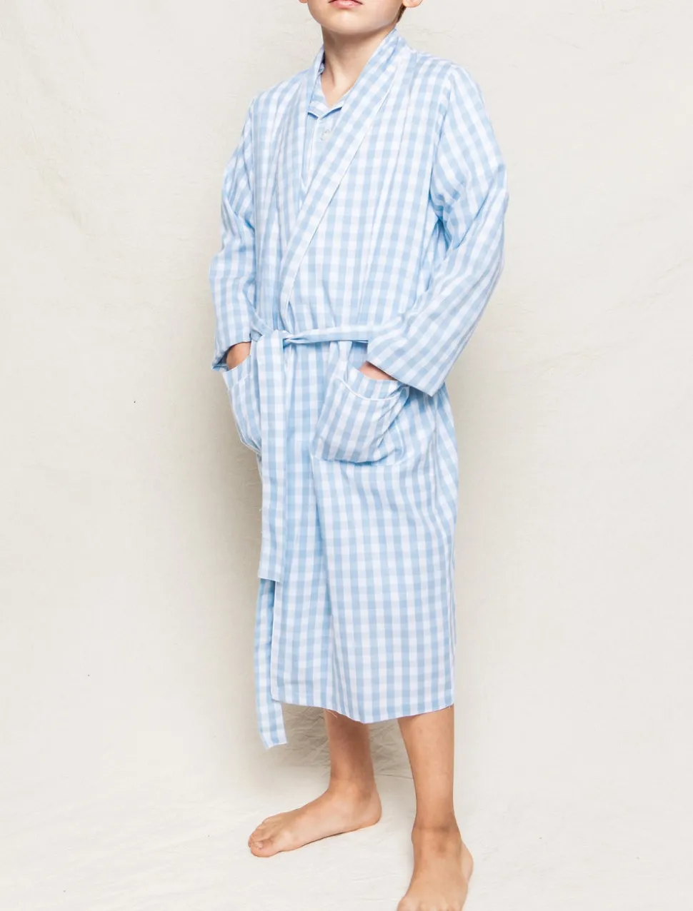 Light Blue Gingham Robe