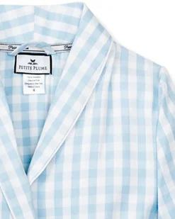 Light Blue Gingham Robe