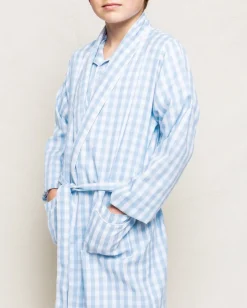 Light Blue Gingham Robe