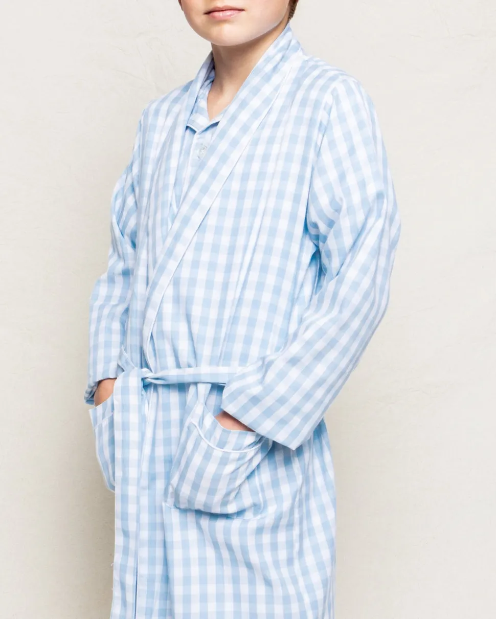 Light Blue Gingham Robe