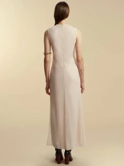 Lightweight Wool Twist Panelled Dress in Rose Quartz