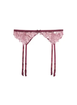 Lily Embroidery Garter Belt