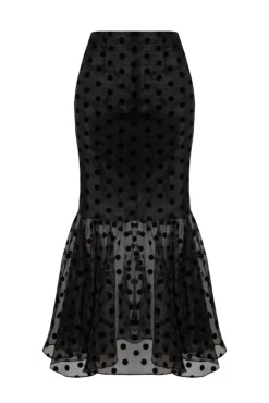 Lily Top And Skirt Set Black Polka