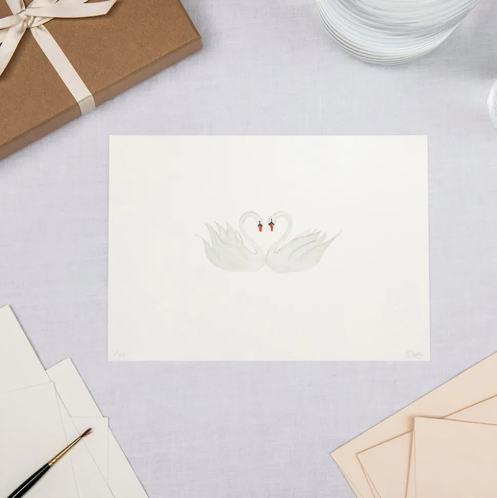 Limited Edition Pair of Swans Print