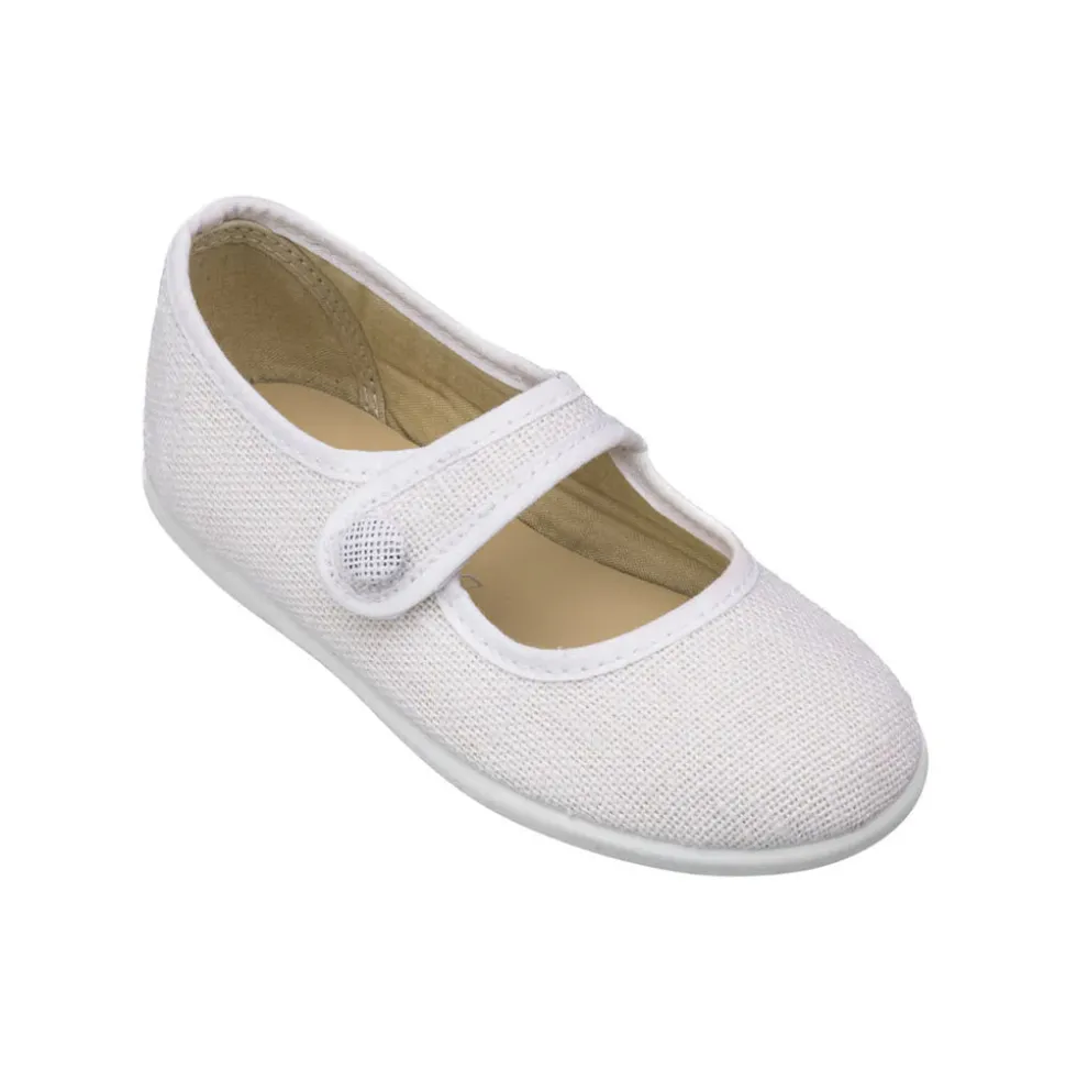 Linen Mary Jane White