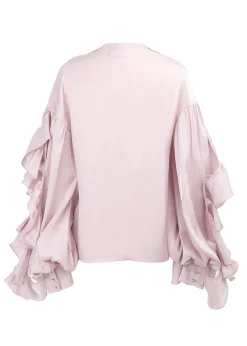 Liquid Ruffle Rose Tunic Blouse