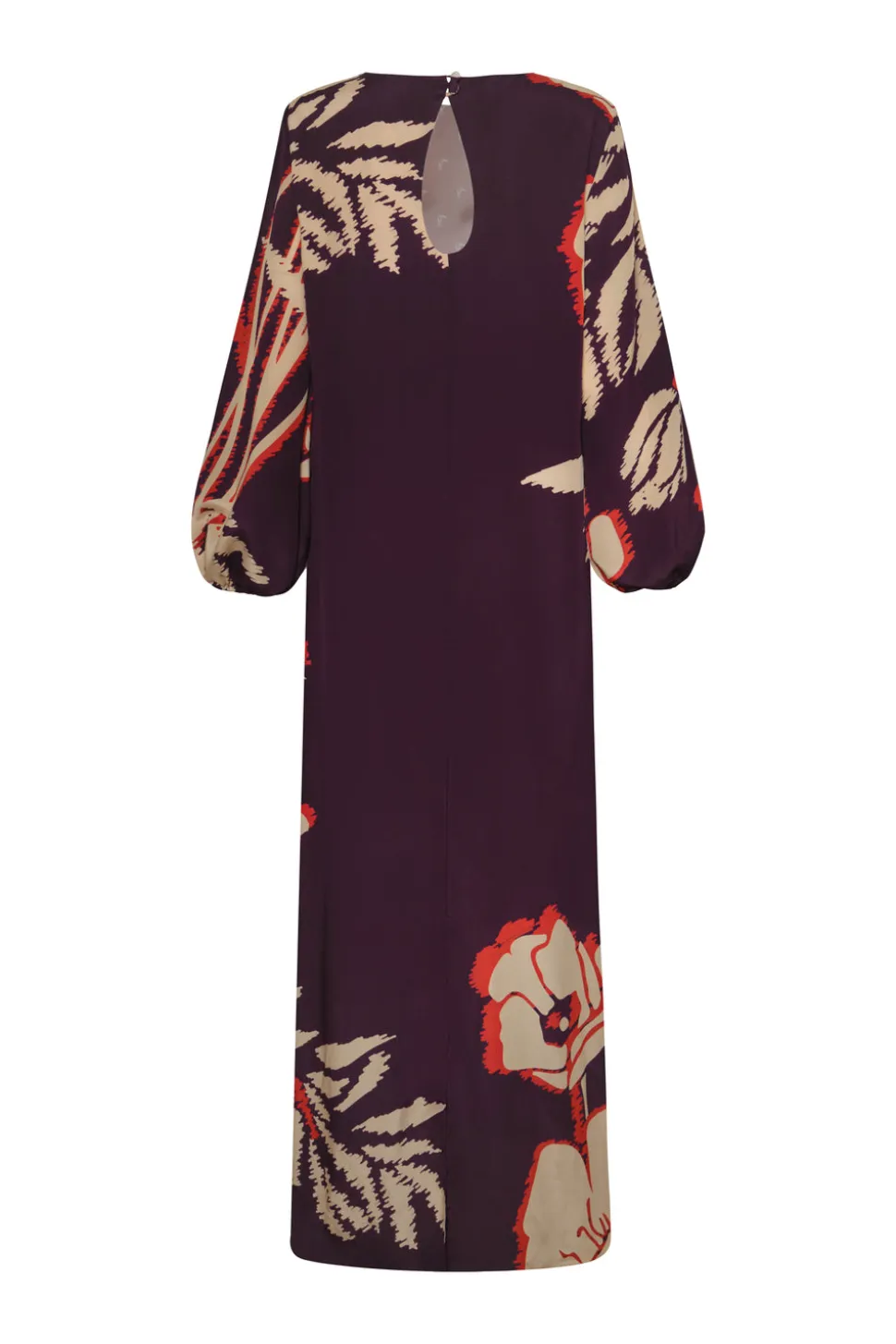 Lisboa Crepe Chine Maxi Dress in Purple Gladiolos