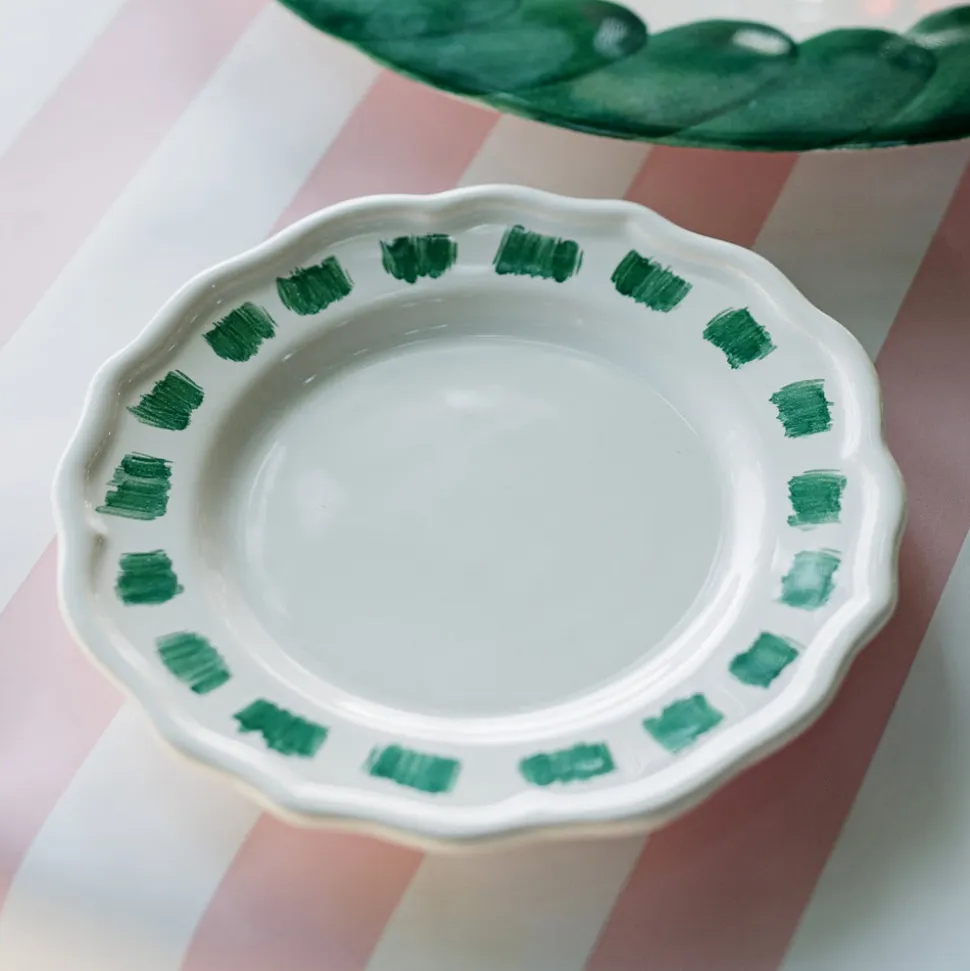 Lisbon Green Stitch Cocktail Plate