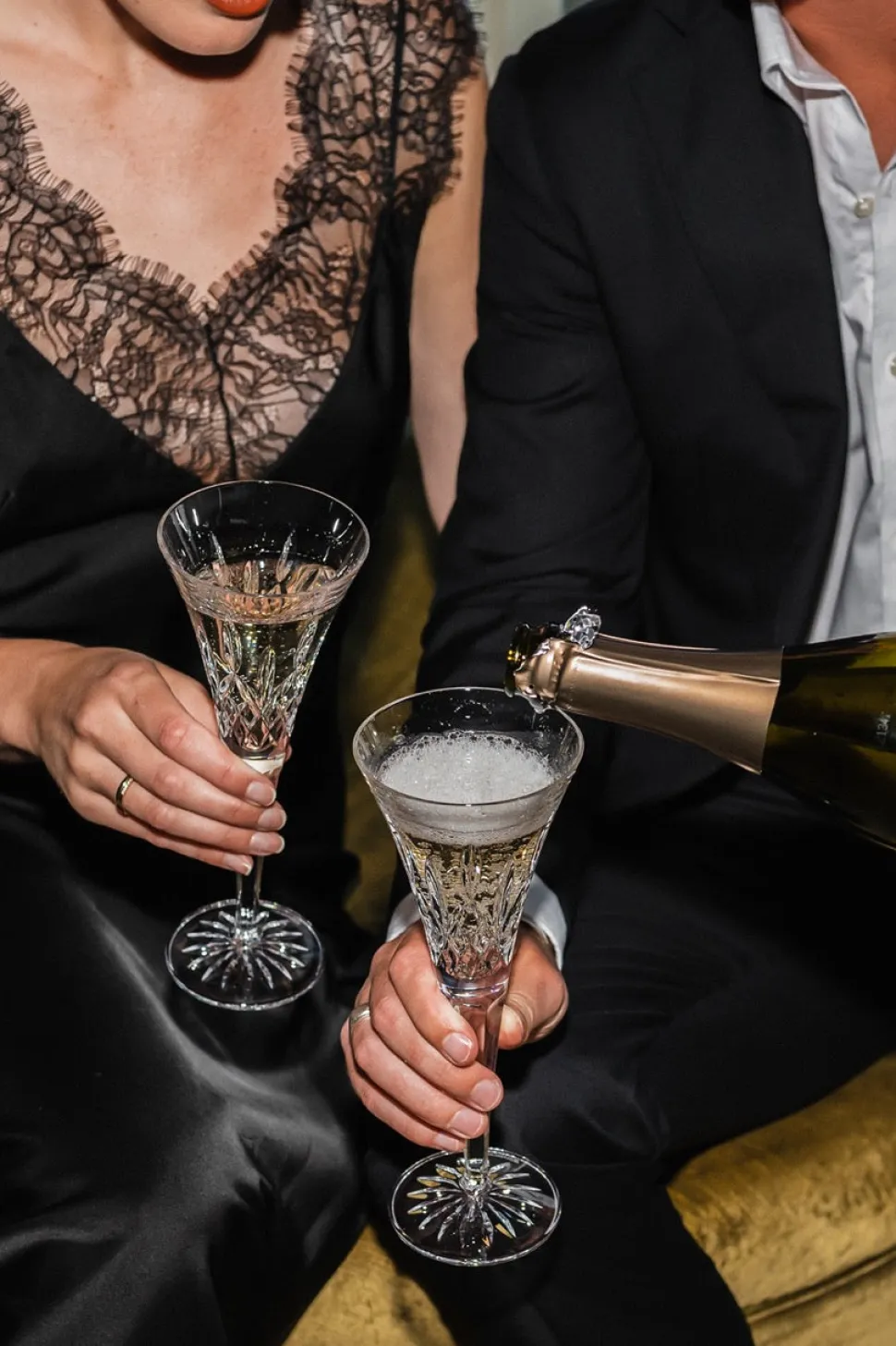 Lismore Toasting Flute, Pair
